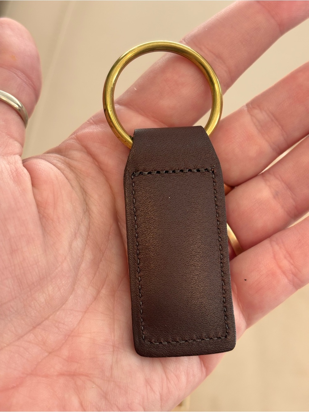 COACH Vintage “Old Coach” Brown Leather Key Fob Keychain W/ Box - Picture 4 of 7